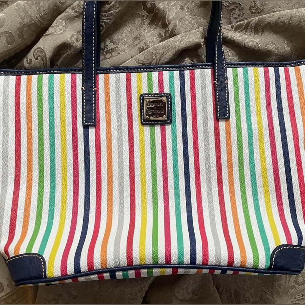 Dooney & Bourke- Rainbow Striped Tote Bag